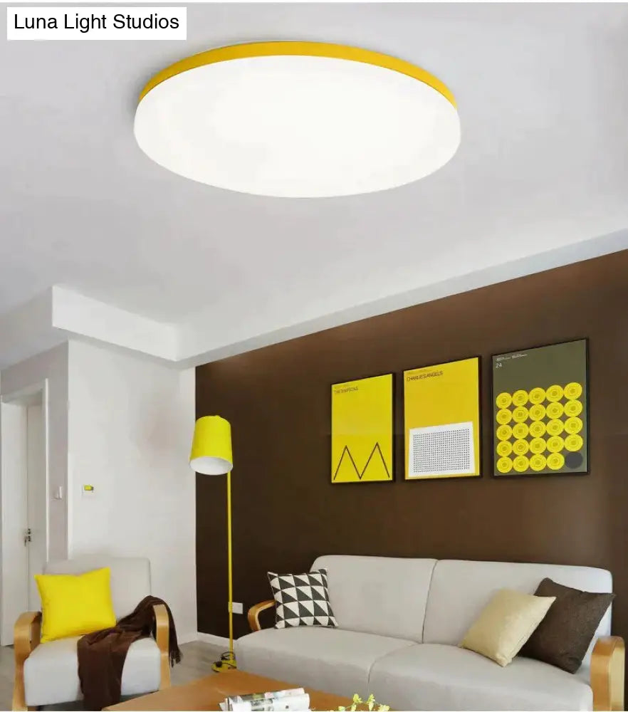 Led Macaron Ceiling Light Lamp Modern Panel Fixture Bedroom Children Remote Living Room Hall Surface