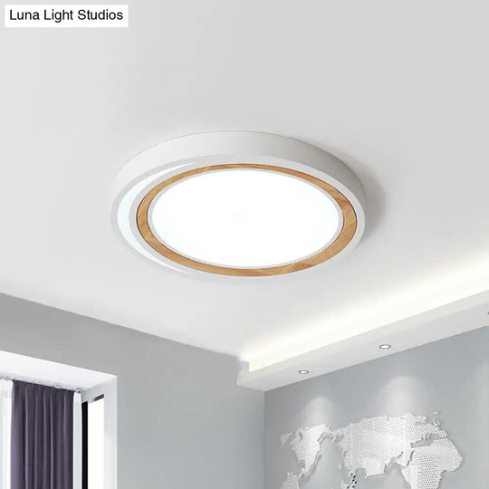 Led Macaron Style Ceiling Lamp For Boys And Girls Bedroom - Acrylic Circle Mount Light