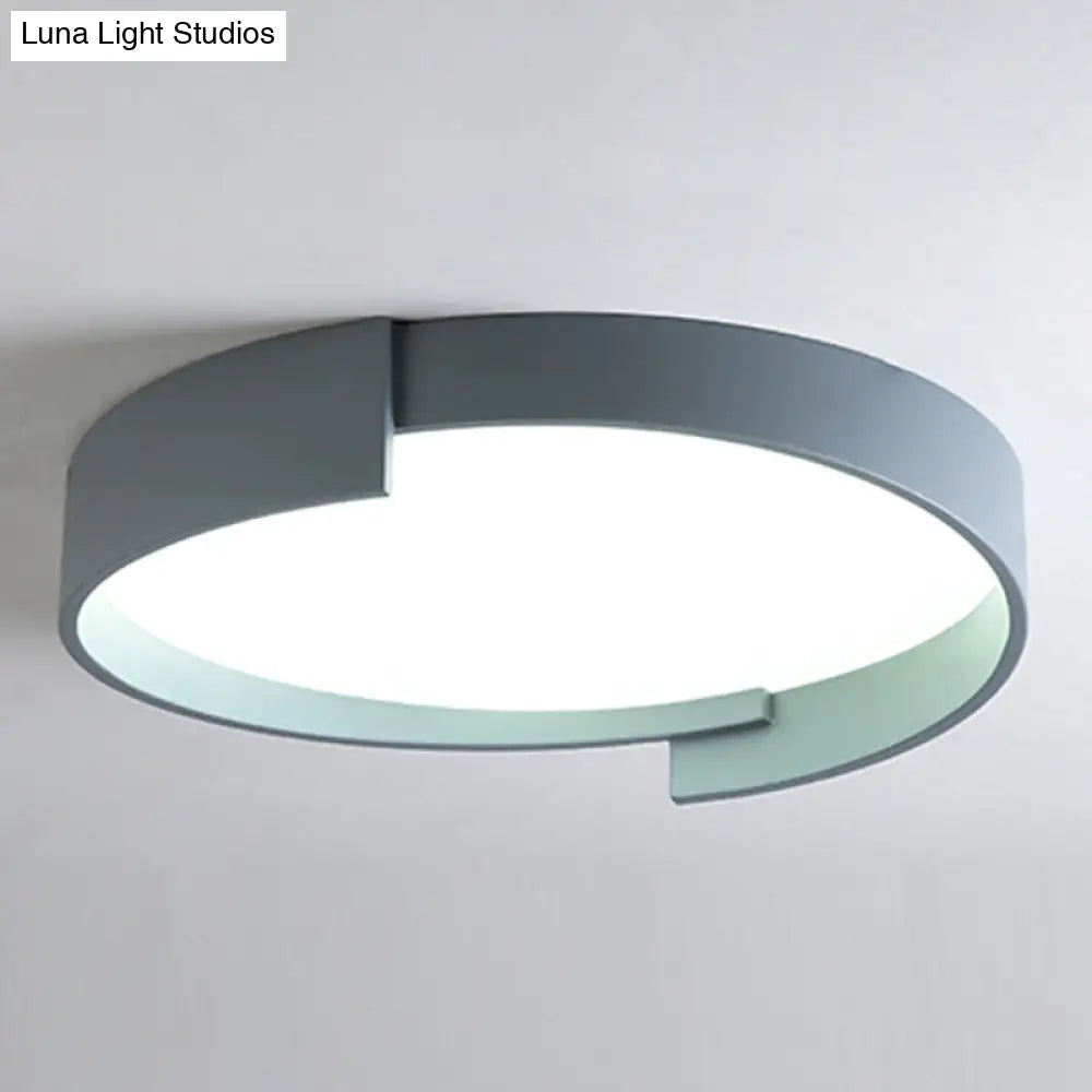 Led Macaroon Style Flush Mount Ceiling Light With Frosted Acrylic Lampshade - Nordic Bedroom Lamp