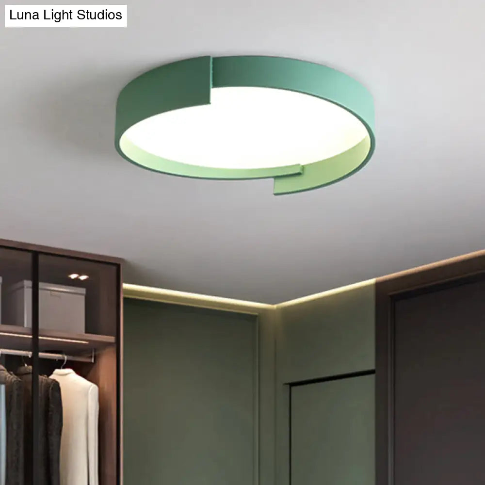 Led Macaroon Style Flush Mount Ceiling Light With Frosted Acrylic Lampshade - Nordic Bedroom Lamp