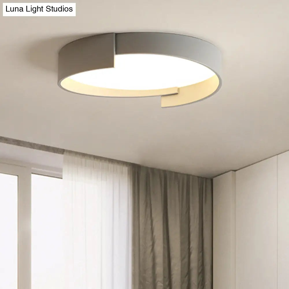 Led Macaroon Style Flush Mount Ceiling Light With Frosted Acrylic Lampshade - Nordic Bedroom Lamp