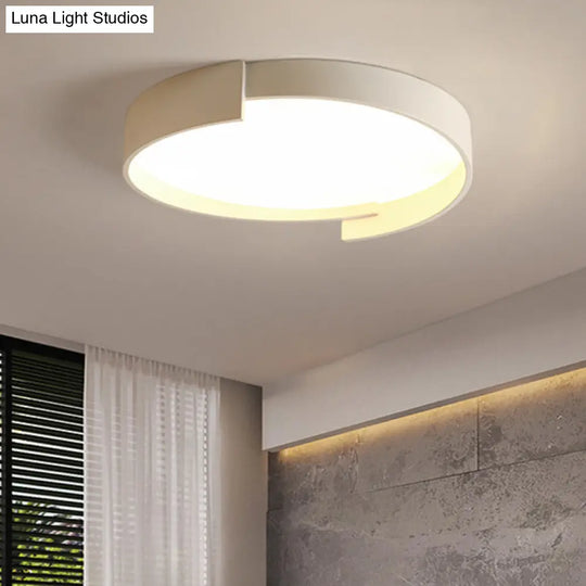 Led Macaroon Style Flush Mount Ceiling Light With Frosted Acrylic Lampshade - Nordic Bedroom Lamp