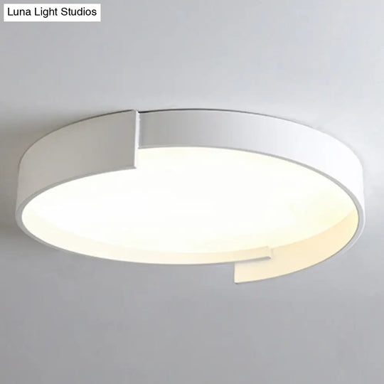 Led Macaroon Style Flush Mount Ceiling Light With Frosted Acrylic Lampshade - Nordic Bedroom Lamp