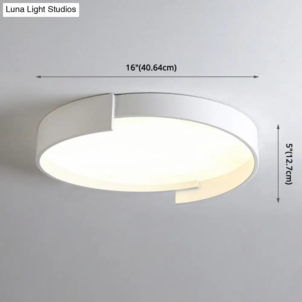 Led Macaroon Style Flush Mount Ceiling Light With Frosted Acrylic Lampshade - Nordic Bedroom Lamp