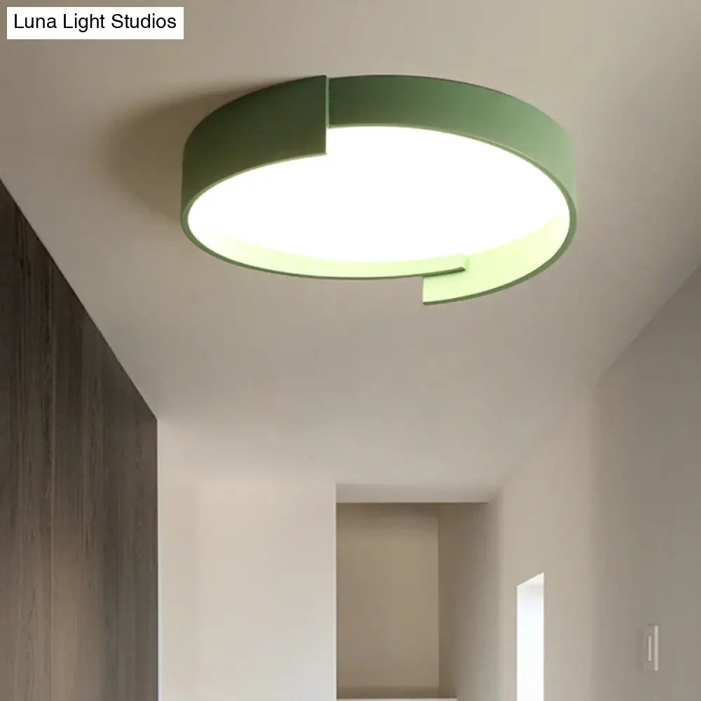 Led Macaroon Style Flush Mount Ceiling Light With Frosted Acrylic Lampshade - Nordic Bedroom Lamp