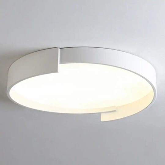 Led Macaroon Style Flush Mount Ceiling Light With Frosted Acrylic Lampshade - Nordic Bedroom Lamp