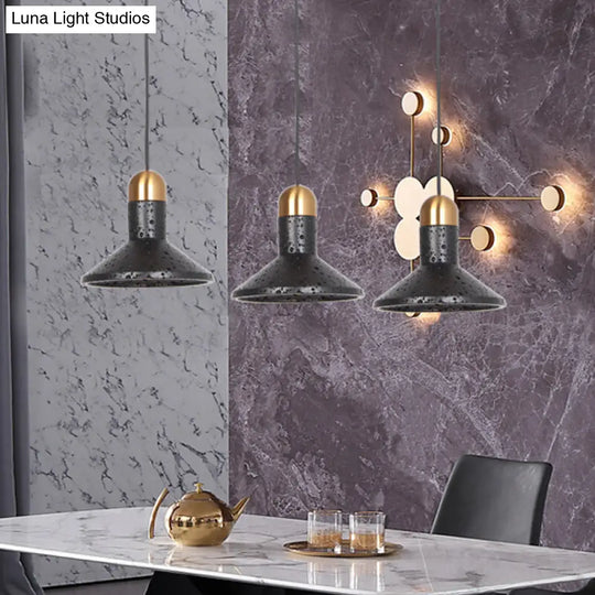 Marble Led Pendant Light Kit - Designer Black/White/Green Hanging Lamp For Living Room Black / B