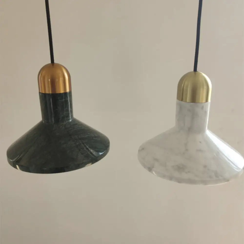 Led Marble Pendant Light Kit In Designer Black/White/Green For Living Room White / B