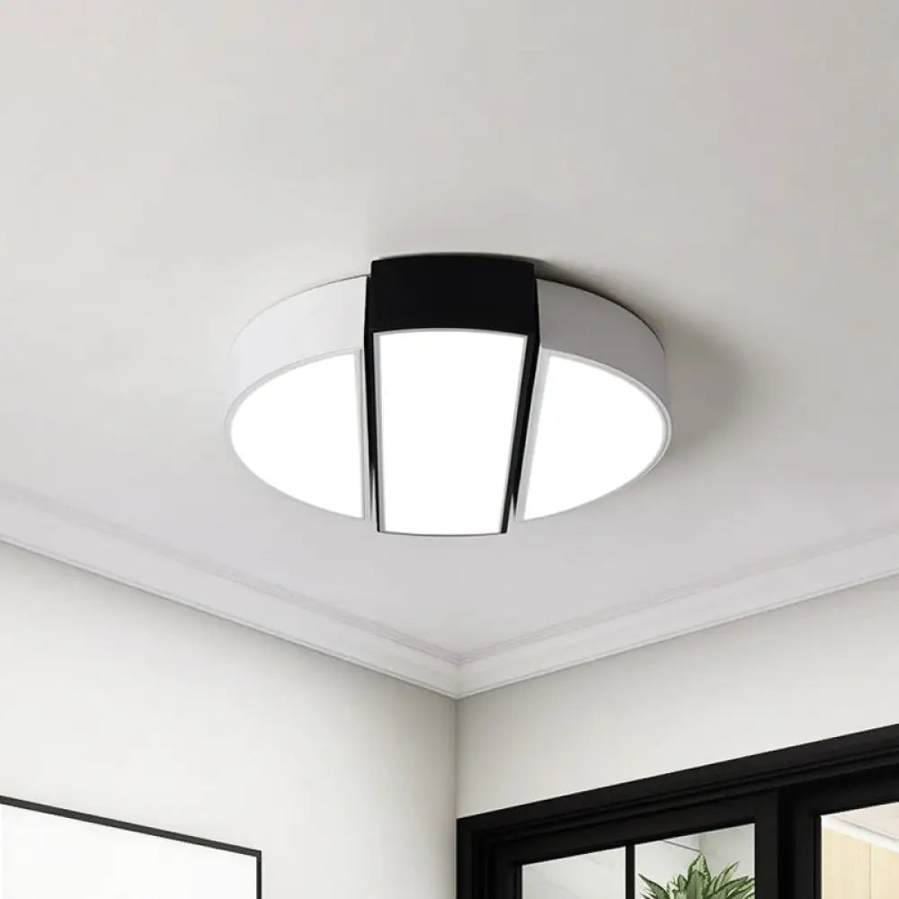 Led Metal Flush Mount Ceiling Light For Bedroom In Warm/White - Modern Round Design