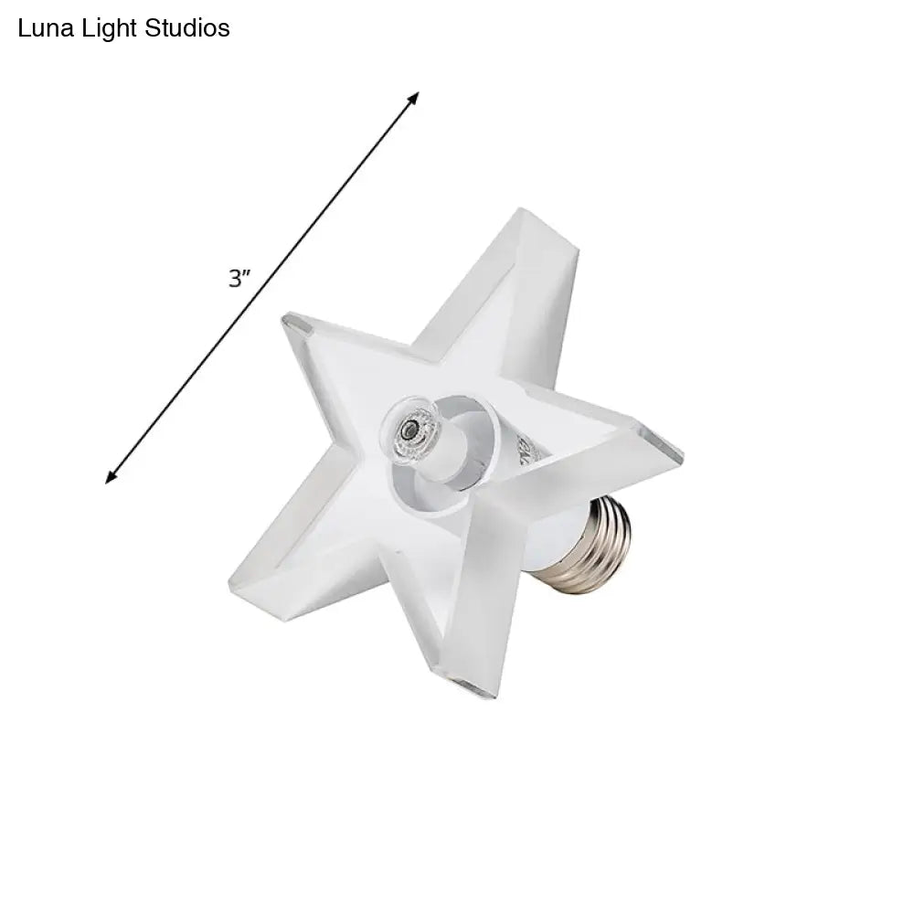 Led Mini Star Flush Mount Ceiling Lamp With Crystal Shade - Simplistic Lighting Solution