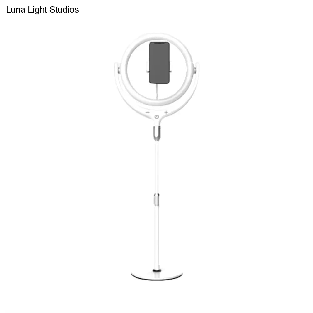 Led Mirror Lamp With Rotatable Ring Usb Live Fill And Metallic Shade - Modern Black/White Design