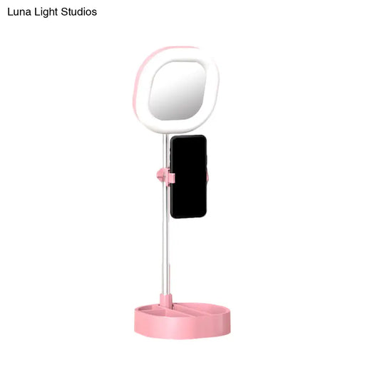 Led Mirror Light - Metallic Black/Pink/Blue Finish Simple Style Usb Port Fill-In Lighting