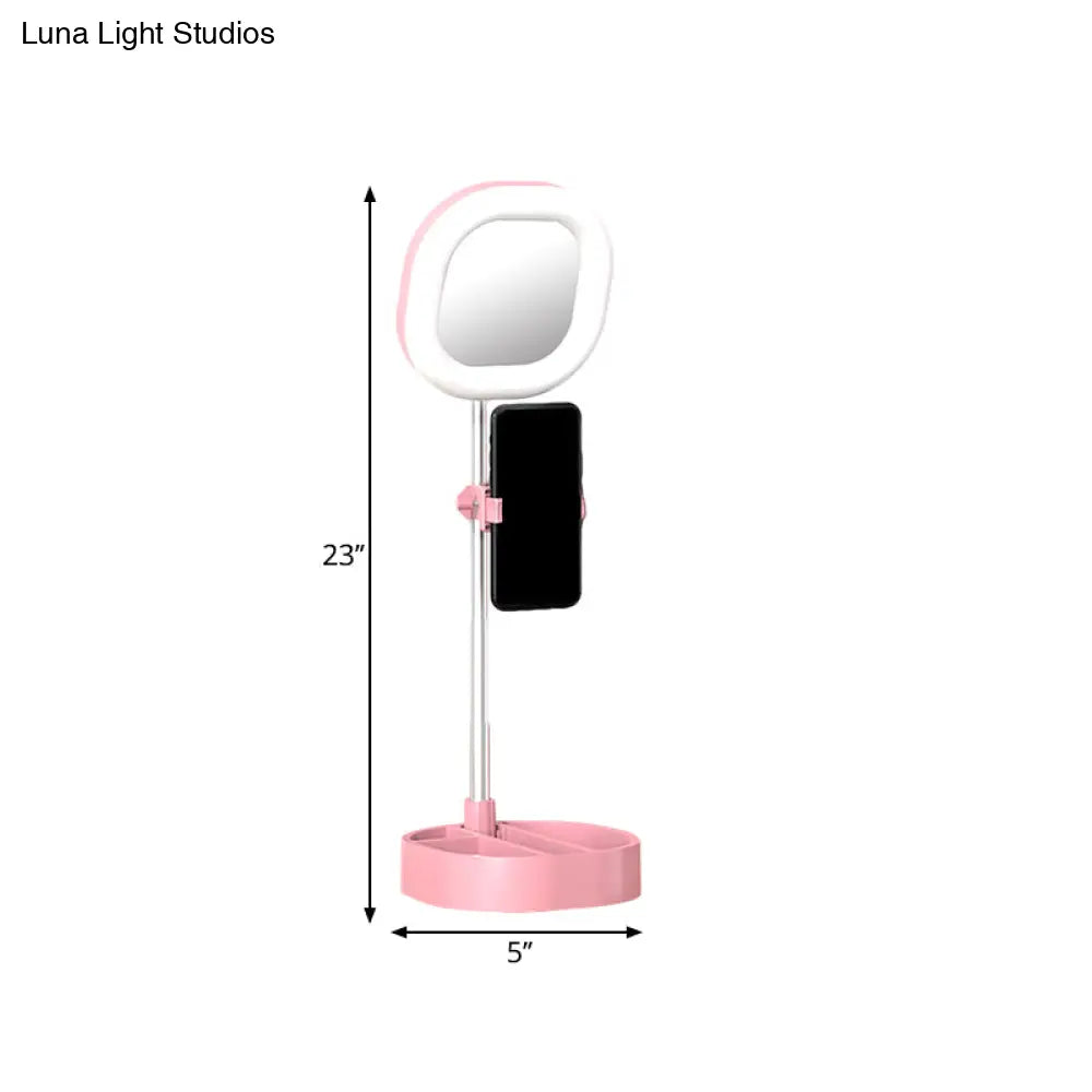 Led Mirror Light - Metallic Black/Pink/Blue Finish Simple Style Usb Port Fill-In Lighting