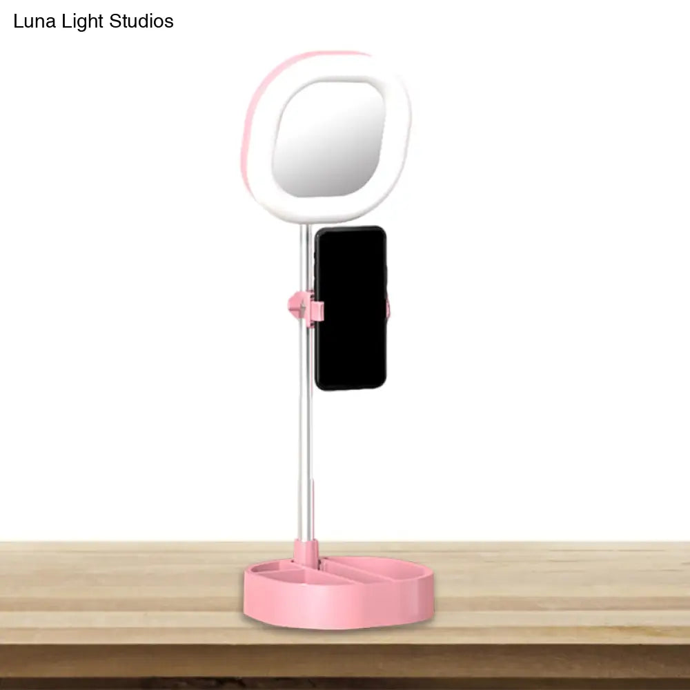 Led Mirror Light - Metallic Black/Pink/Blue Finish Simple Style Usb Port Fill-In Lighting