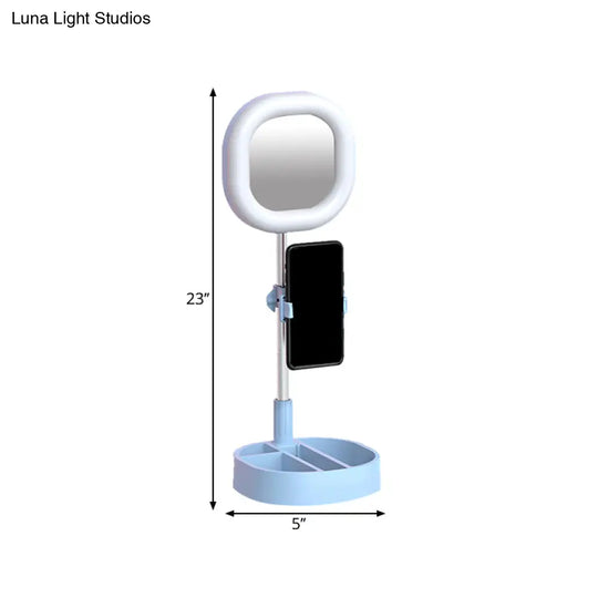 Led Mirror Light - Metallic Black/Pink/Blue Finish Simple Style Usb Port Fill-In Lighting