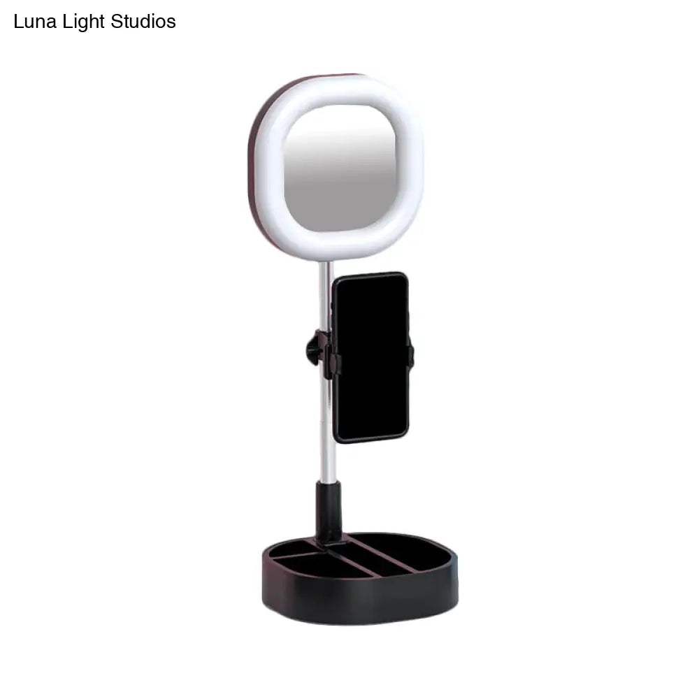 Led Mirror Light - Metallic Black/Pink/Blue Finish Simple Style Usb Port Fill-In Lighting