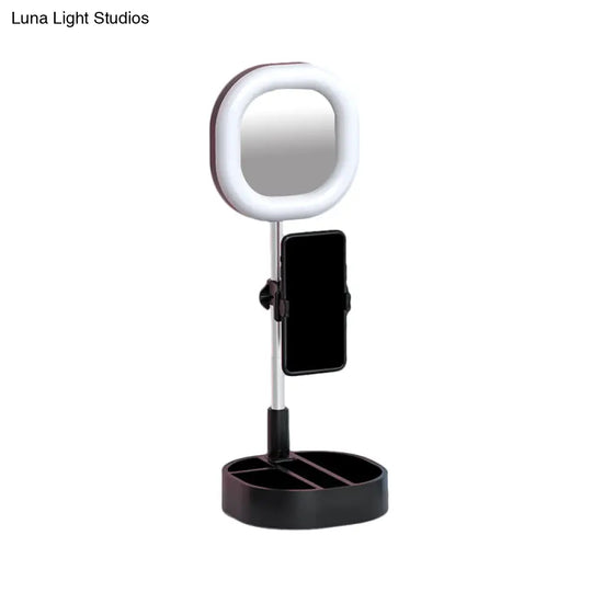 Led Mirror Light - Metallic Black/Pink/Blue Finish Simple Style Usb Port Fill-In Lighting