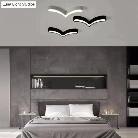 Led Modern Acryl Alloy Black White Sea Gulls Diy Lamp.led Light.ceiling Lights.led Ceiling Lamp For