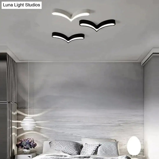 Led Modern Acryl Alloy Black White Sea Gulls Diy Lamp.led Light.ceiling Lights.led Ceiling Lamp For