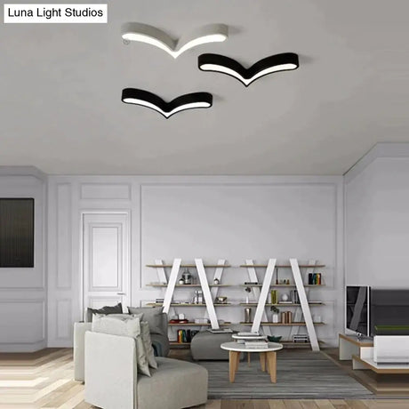 LED Modern Acryl Alloy Black White Sea Gulls DIY LED Lamp.LED Light.Ceiling Lights.LED Ceiling Light.Ceiling Lamp For