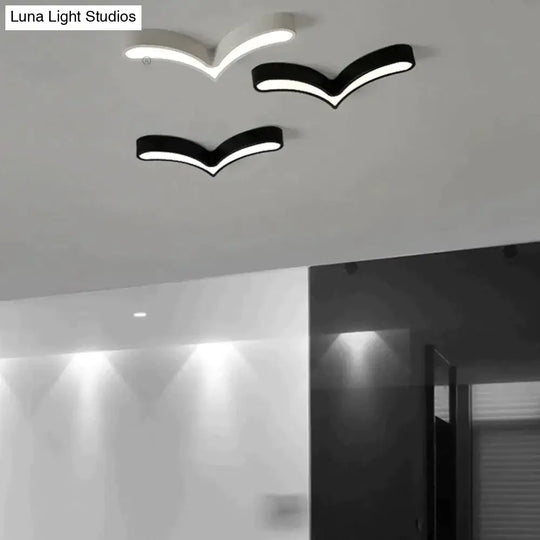 Led Modern Acryl Alloy Black White Sea Gulls Diy Lamp.led Light.ceiling Lights.led Ceiling Lamp For