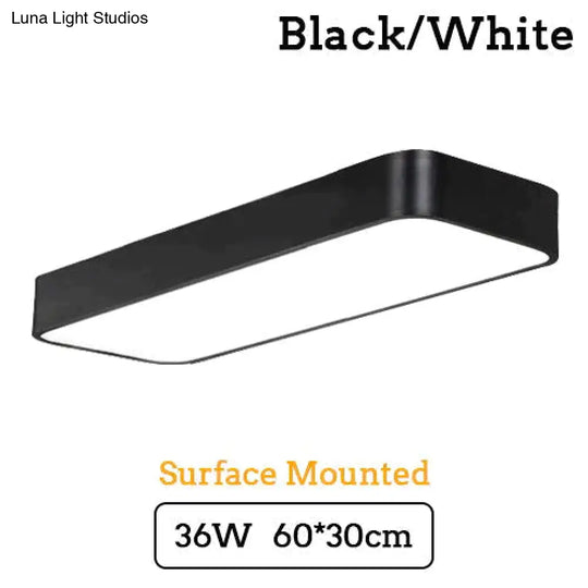 Led Modern Ceiling Light Lam Surface Mount Flush Panel Rectangle Lighting White Body / 60X30Cm 36W