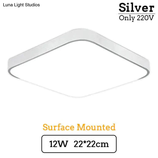 Led Modern Ceiling Light Lam Surface Mount Flush Panel Rectangle Lighting For Home And Commercial