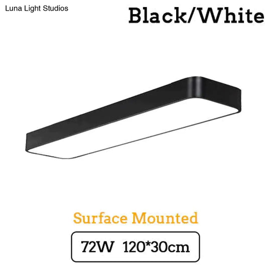 Led Modern Ceiling Light Lam Surface Mount Flush Panel Rectangle Lighting White Body / 120X30Cm 72W