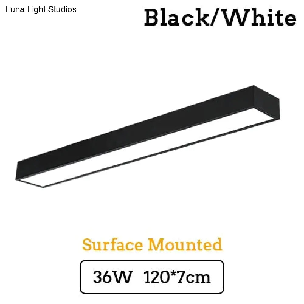 Led Modern Ceiling Light Lam Surface Mount Flush Panel Rectangle Lighting White Body / 120X7Cm 36W