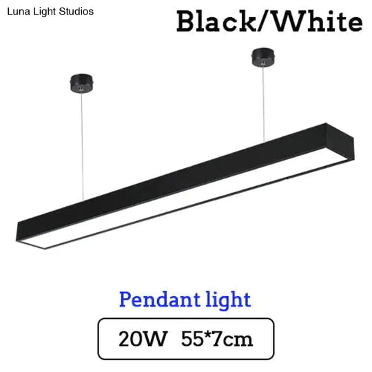 Led Modern Ceiling Light Lam Surface Mount Flush Panel Rectangle Lighting White Body / 55X7Cm 20W