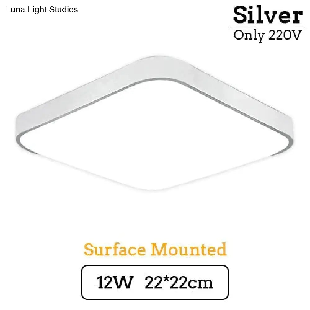 Led Modern Ceiling Light Lam Surface Mount Flush Panel Rectangle Lighting