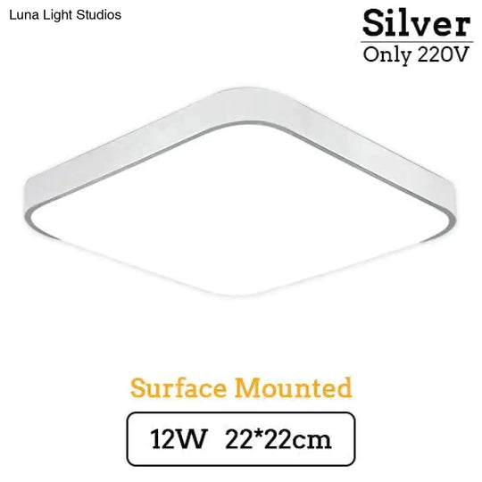 Led Modern Ceiling Light Lam Surface Mount Flush Panel Rectangle Lighting