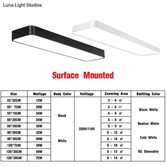 Led Modern Ceiling Light Lam Surface Mount Flush Panel Rectangle Lighting For Home And Commercial