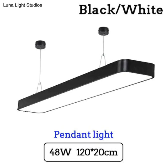 Led Modern Ceiling Light Lam Surface Mount Flush Panel Rectangle Lighting White Body / 120X20Cm 48W