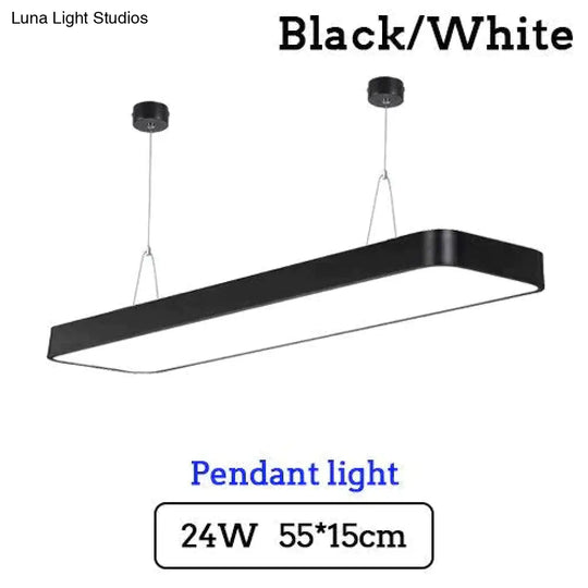 Led Modern Ceiling Light Lam Surface Mount Flush Panel Rectangle Lighting White Body / 55X15Cm 24W