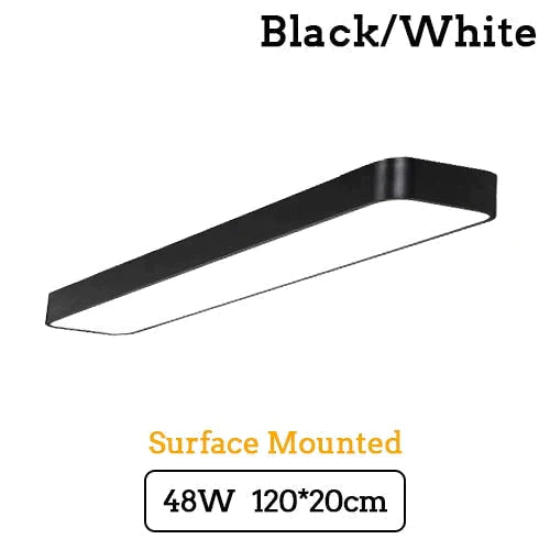 Led Modern Ceiling Light Lam Surface Mount Flush Panel Rectangle Lighting White Body / 120X20Cm 48W