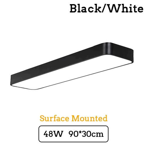 Led Modern Ceiling Light Lam Surface Mount Flush Panel Rectangle Lighting White Body / 90X30Cm 48W