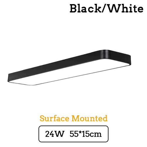 Led Modern Ceiling Light Lam Surface Mount Flush Panel Rectangle Lighting White Body / 55X15Cm 24W