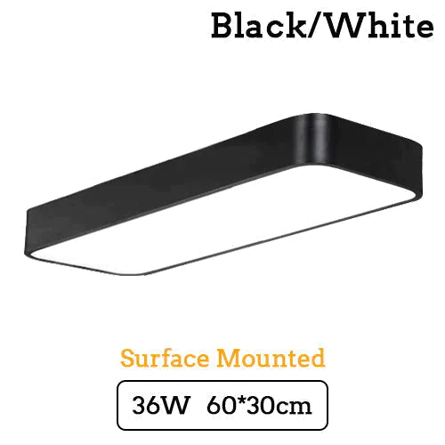 Led Modern Ceiling Light Lam Surface Mount Flush Panel Rectangle Lighting White Body / 60X30Cm 36W