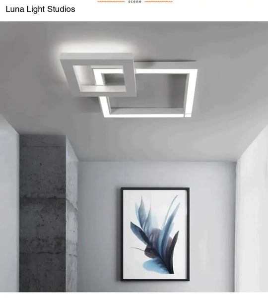 Led Modern Geometric Iron Acryl Black White Lamp.led Light.ceiling Lights.led Ceiling Lamp For Foyer