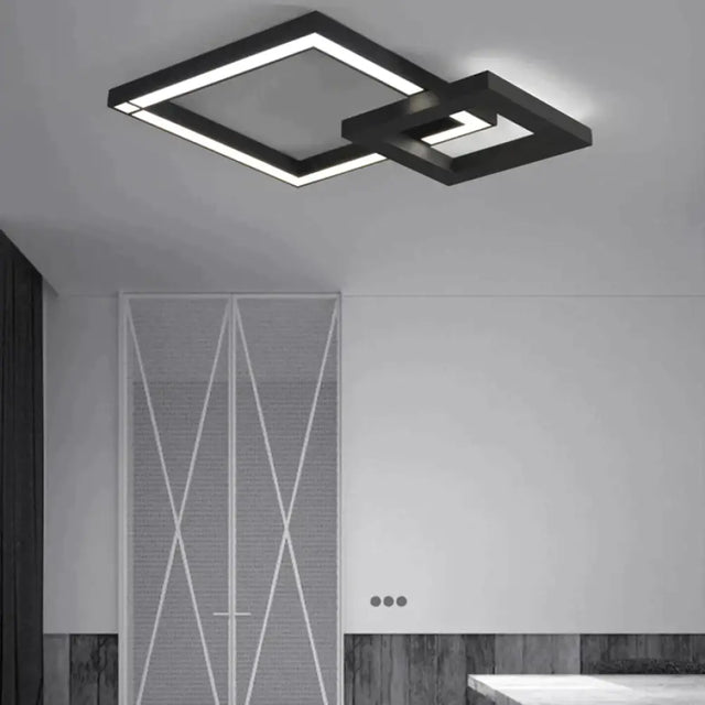 LED Modern Geometric Iron Acryl Black White LED Lamp.LED Light.Ceiling Lights.LED Ceiling Light.Ceiling Lamp For Foyer