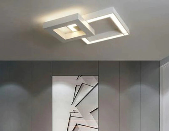 LED Modern Geometric Iron Acryl Black White LED Lamp.LED Light.Ceiling Lights.LED Ceiling Light.Ceiling Lamp For Foyer Bedroom