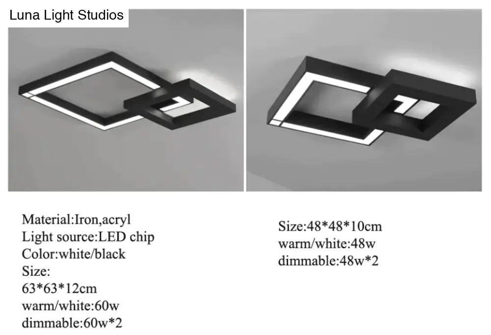 Led Modern Geometric Iron Acryl Black White Lamp.led Light.ceiling Lights.led Ceiling Lamp For Foyer