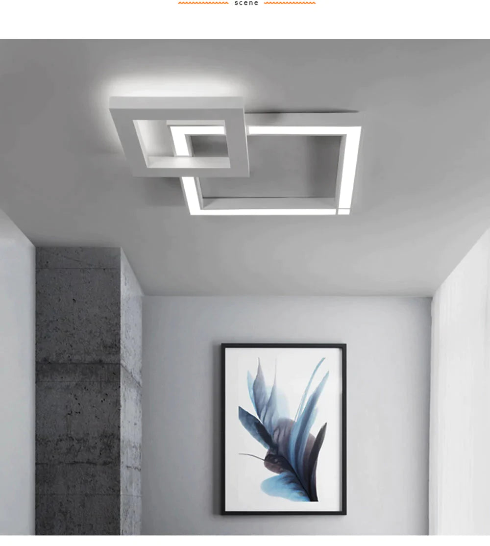 LED Modern Geometric Iron Acryl Black White LED Lamp.LED Light.Ceiling Lights.LED Ceiling Light.Ceiling Lamp For Foyer Bedroom