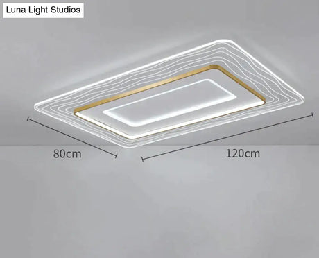 Led Modern Simple Circular Square Bedroom Dining Room Ceiling Lamp Rectangle / Large White Light