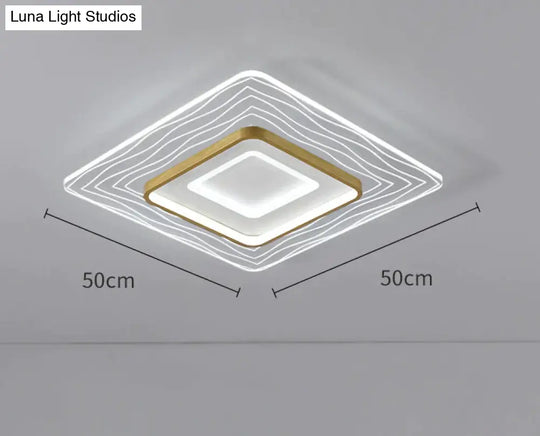 Led Modern Simple Circular Square Bedroom Dining Room Ceiling Lamp