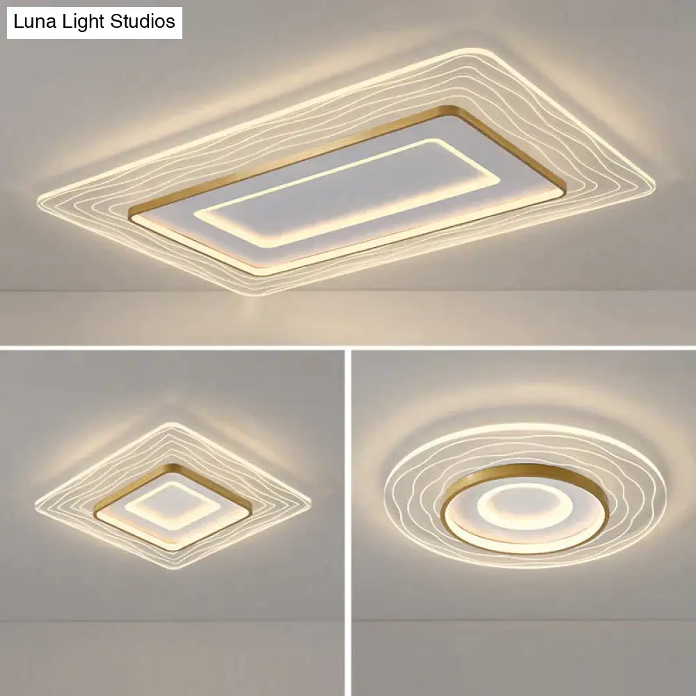 LED Modern Simple Circular Square Bedroom Dining Room Ceiling Lamp Ceiling