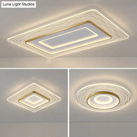 LED Modern Simple Circular Square Bedroom Dining Room Ceiling Lamp Ceiling