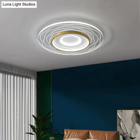 Led Modern Simple Circular Square Bedroom Dining Room Ceiling Lamp Round / Small White Light