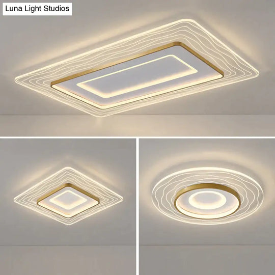 Led Modern Simple Circular Square Bedroom Dining Room Ceiling Lamp